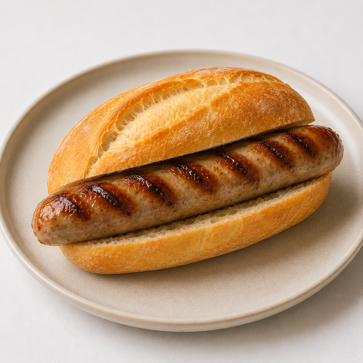 Bratwurst im Brötchen